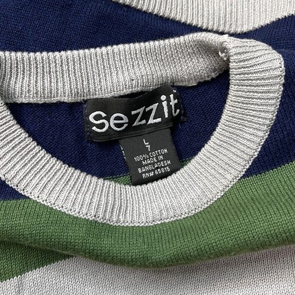 Sezzit Color Block Stripe Cotton Sweater in Size 7 - Picture 3 of 3